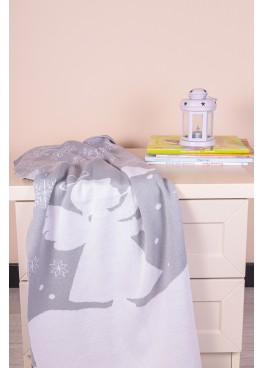 Плед Ангелочки, серый